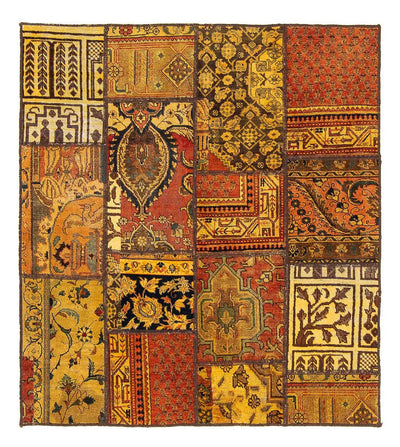 Patchwork-matta 142x151cm - Perserteppich Wollteppich