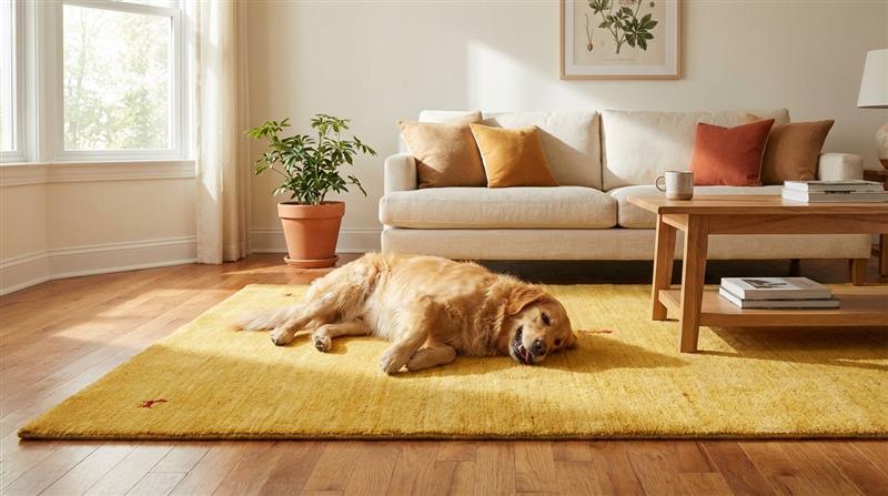 pets in white teppiche