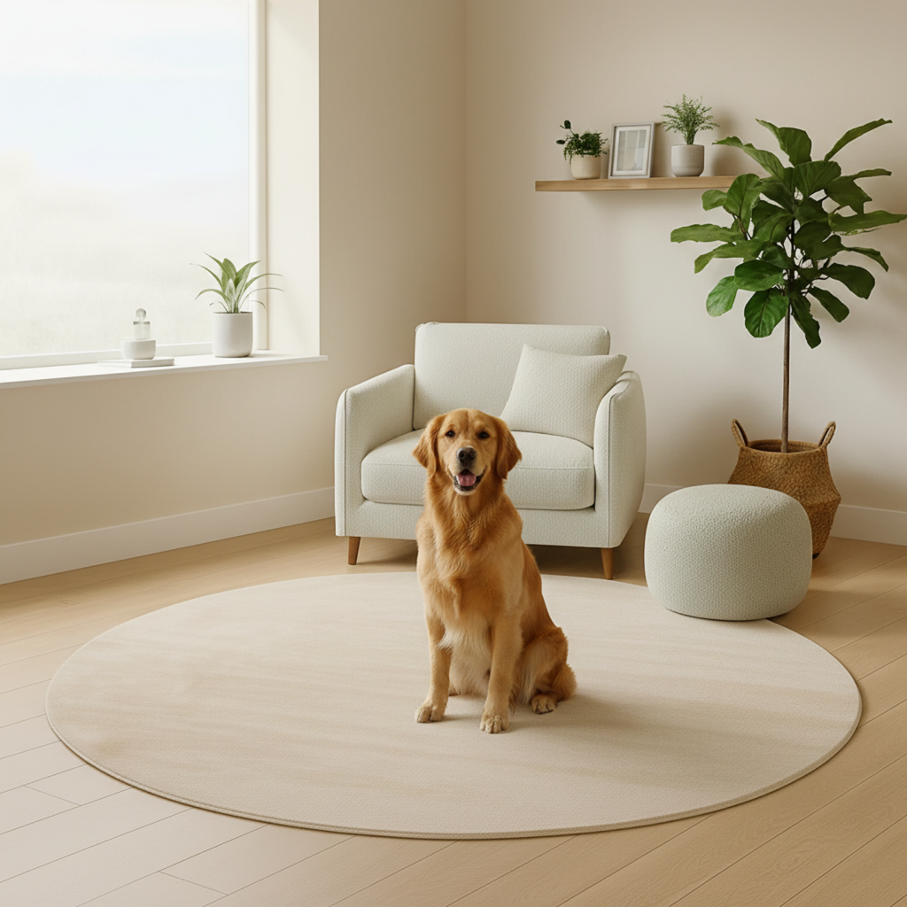 pets in white teppiche