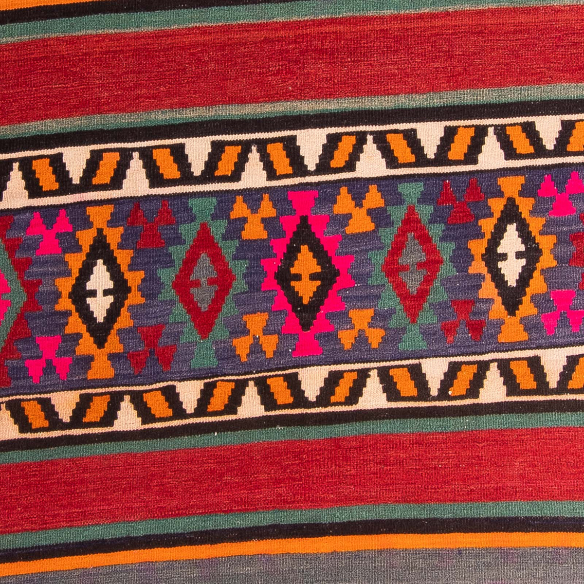 Runner Kelim-matta - gammal - 370 x 145 cm - flerfärgad