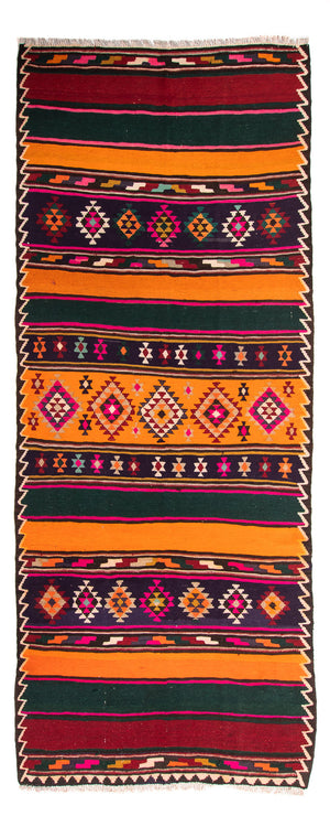 Runner Kelim-matta - gammal - 355 x 150 cm - flerfärgad