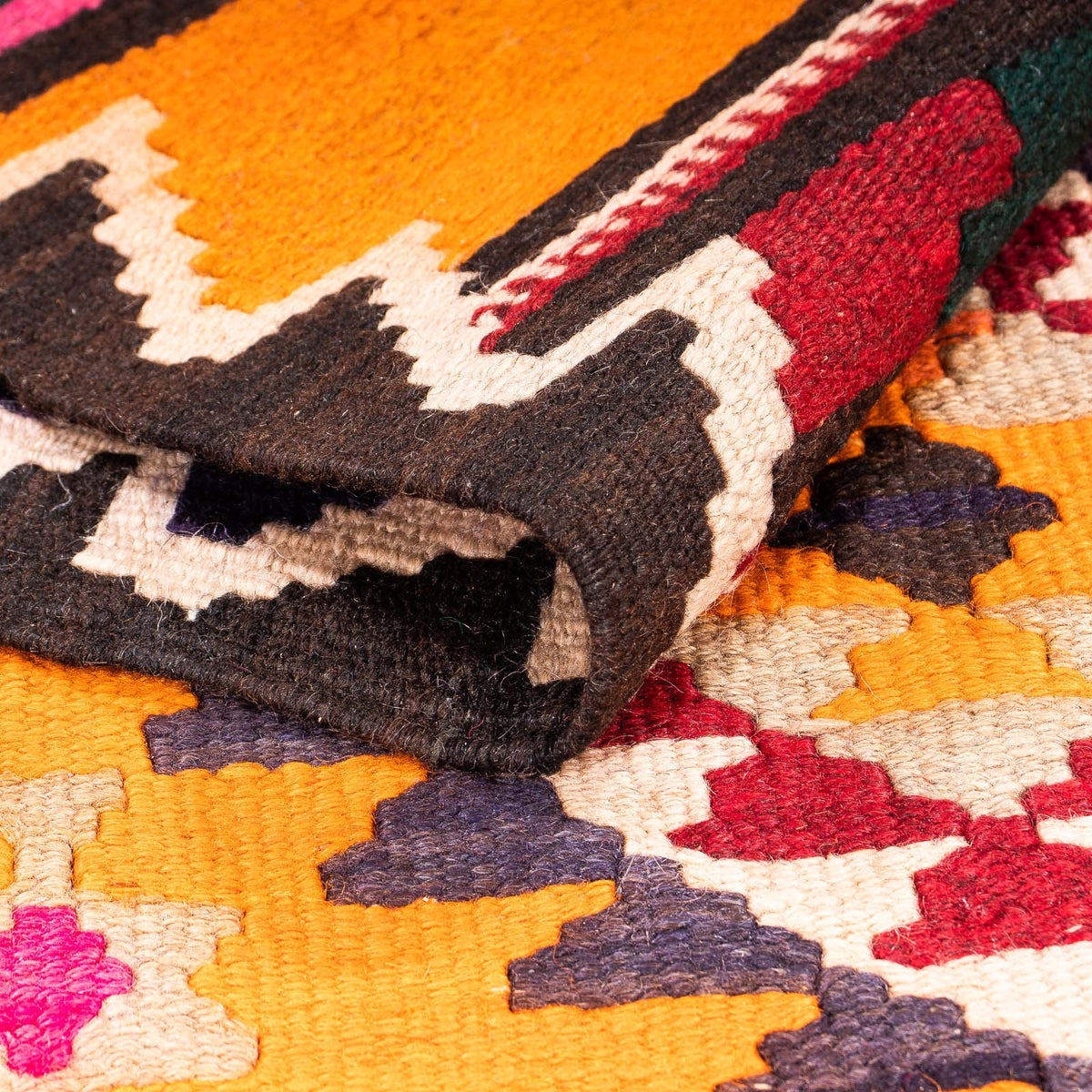 Runner Kelim-matta - gammal - 355 x 150 cm - flerfärgad