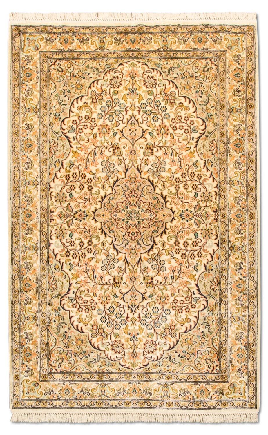 Sidenmatta - Kashmir Silk - 153 x 94 cm - beige