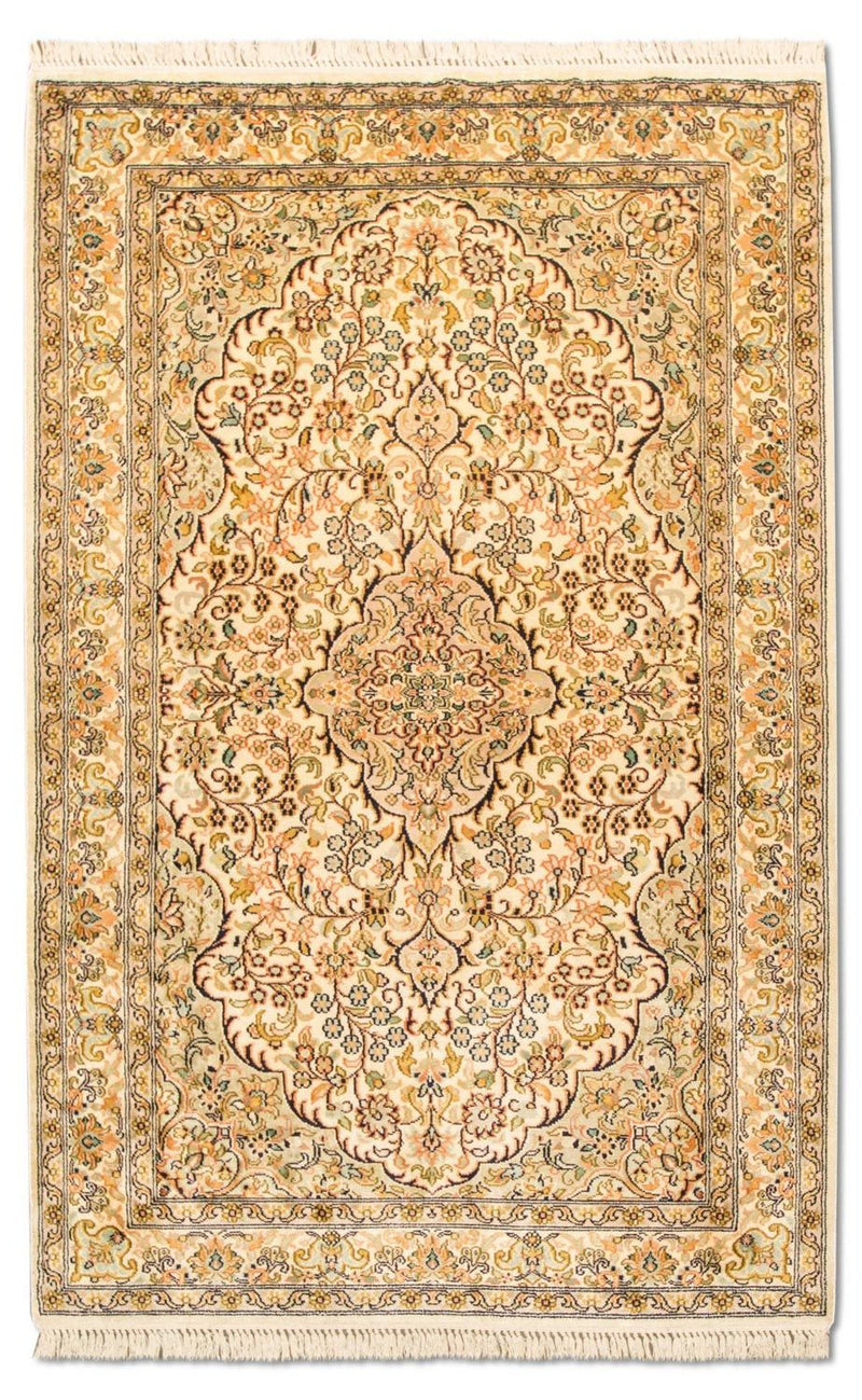 Sidenmatta - Kashmir Silk - 153 x 94 cm - beige