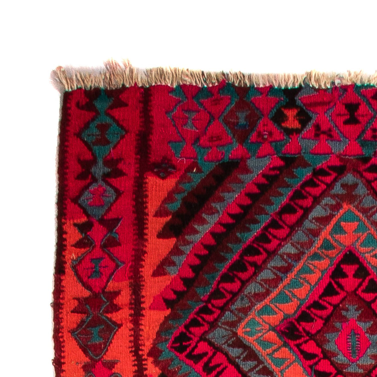 Runner Kelim-matta - gammal - 380 x 120 cm - flerfärgad