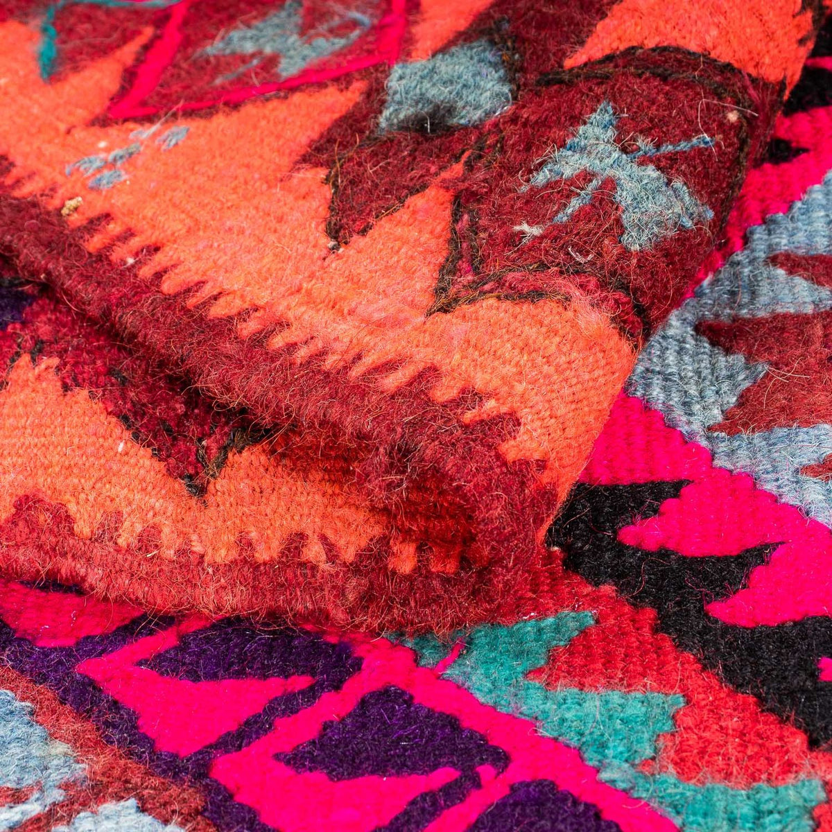 Runner Kelim-matta - gammal - 380 x 120 cm - flerfärgad