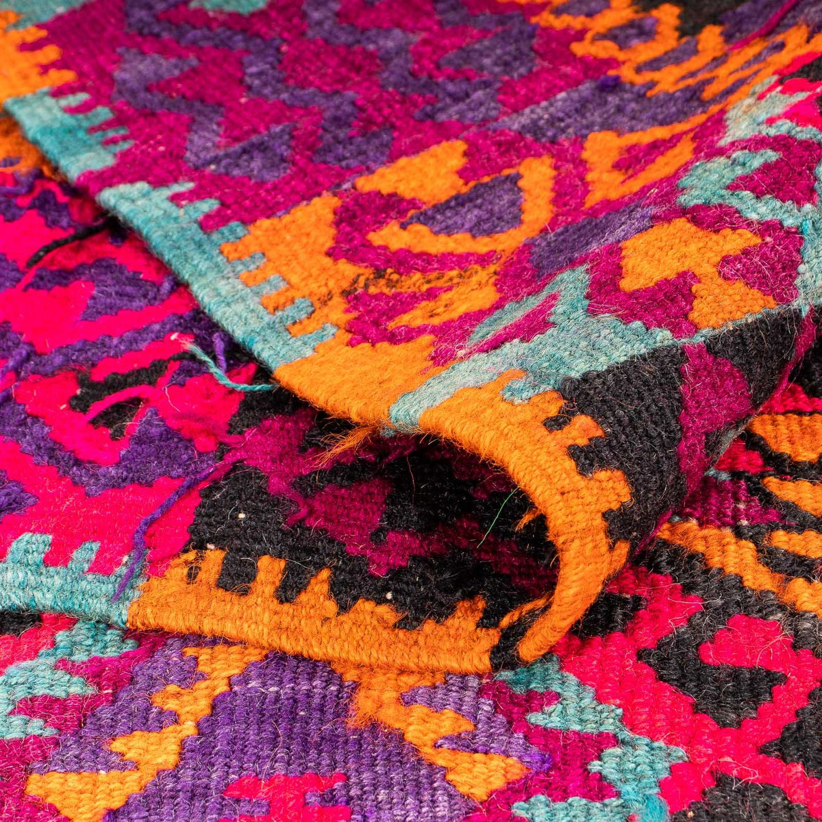 Runner Kelim-matta - gammal - 310 x 137 cm - flerfärgad