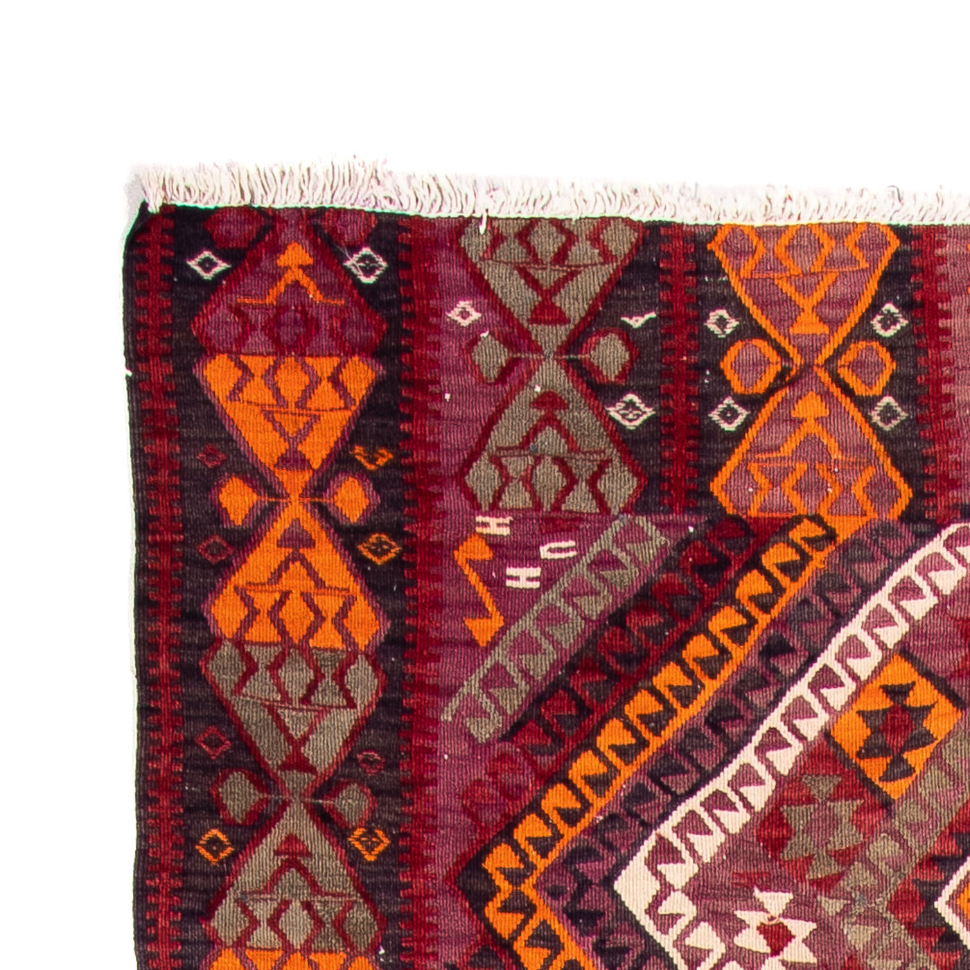 Runner Kelim-matta - gammal - 375 x 140 cm - flerfärgad