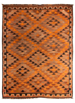 Kelim-matta - gammal - 360 x 275 cm - flerfärgad