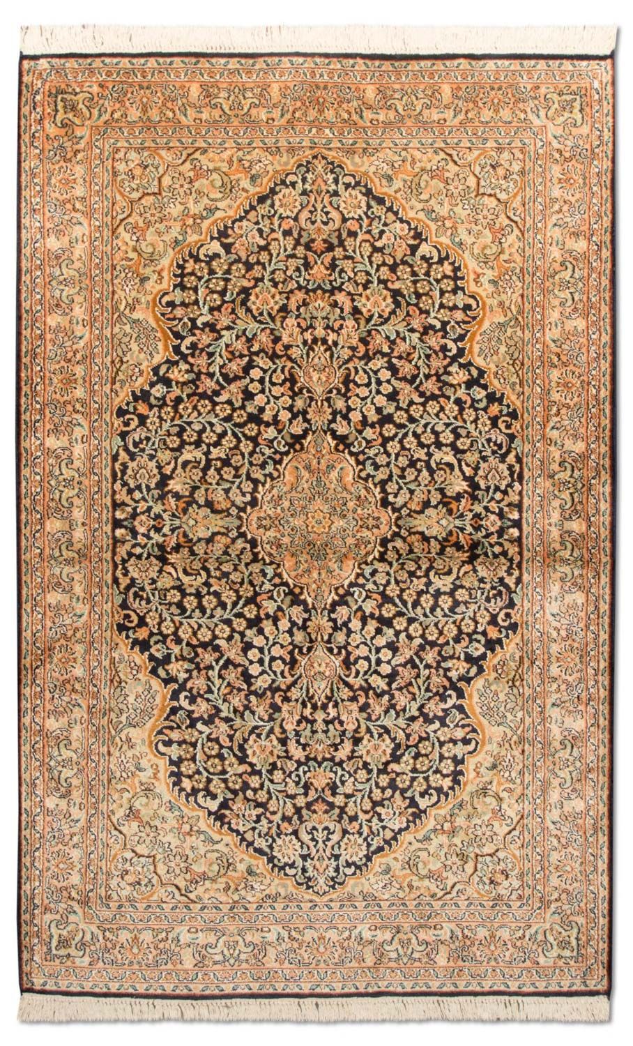 Sidenmatta - Kashmir Silk - 153 x 93 cm - mörkblå