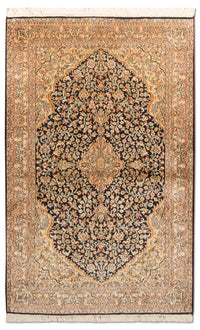 Sidenmatta - Kashmir Silk - 153 x 93 cm - mörkblå