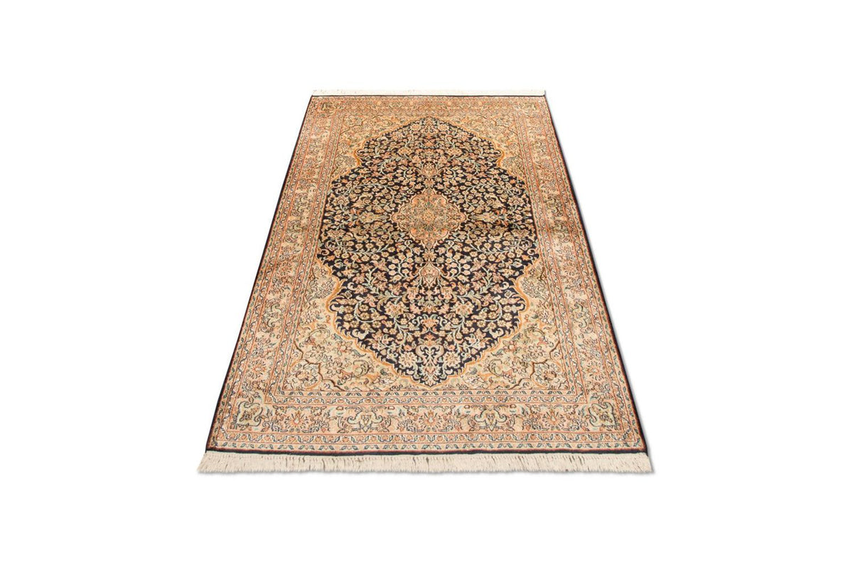 Sidenmatta - Kashmir Silk - 153 x 93 cm - mörkblå