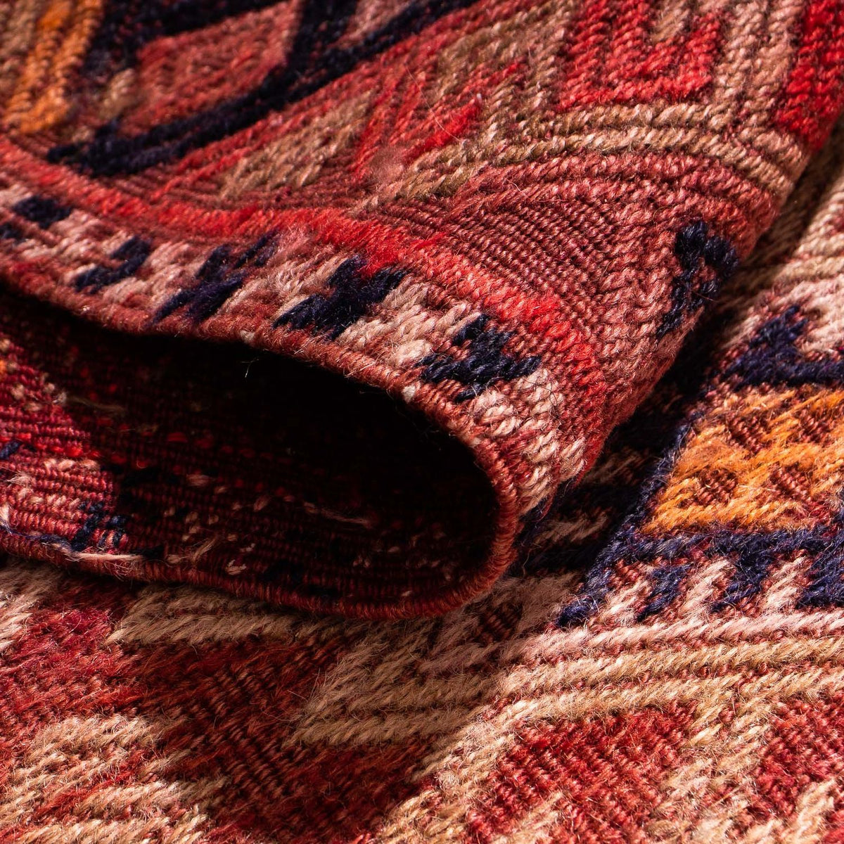 Runner Kelim-matta - gammal - 380 x 75 cm - flerfärgad