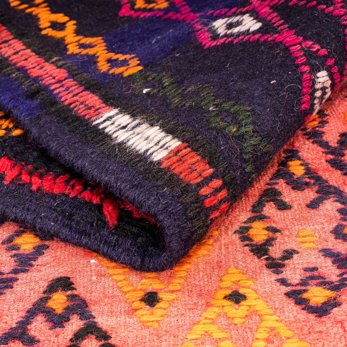 Runner Kelim-matta - gammal - 330 x 135 cm - flerfärgad