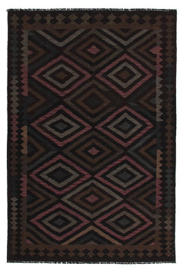 Kelim Carpet - Splash - 240 x 166 cm - svart