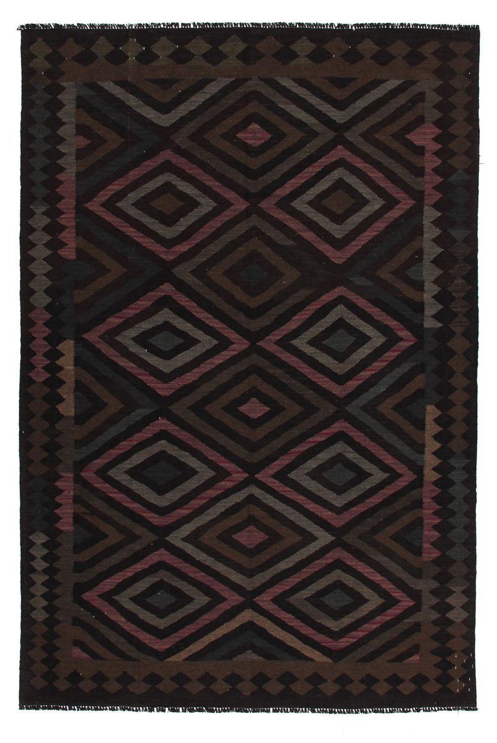 Kelim Carpet - Splash - 240 x 166 cm - svart