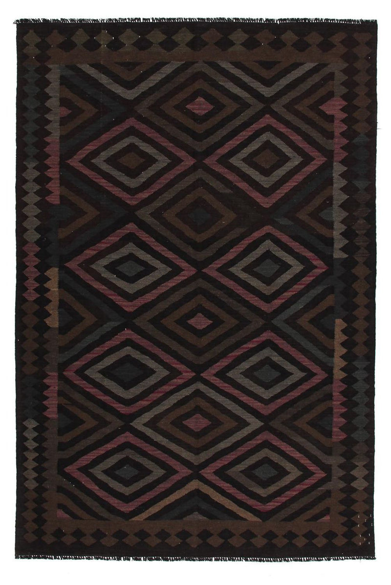 Kelim Carpet - Splash - 240 x 166 cm - svart