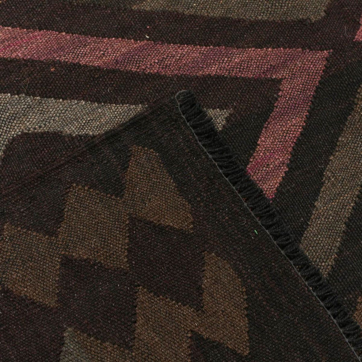 Kelim Carpet - Splash - 240 x 166 cm - svart