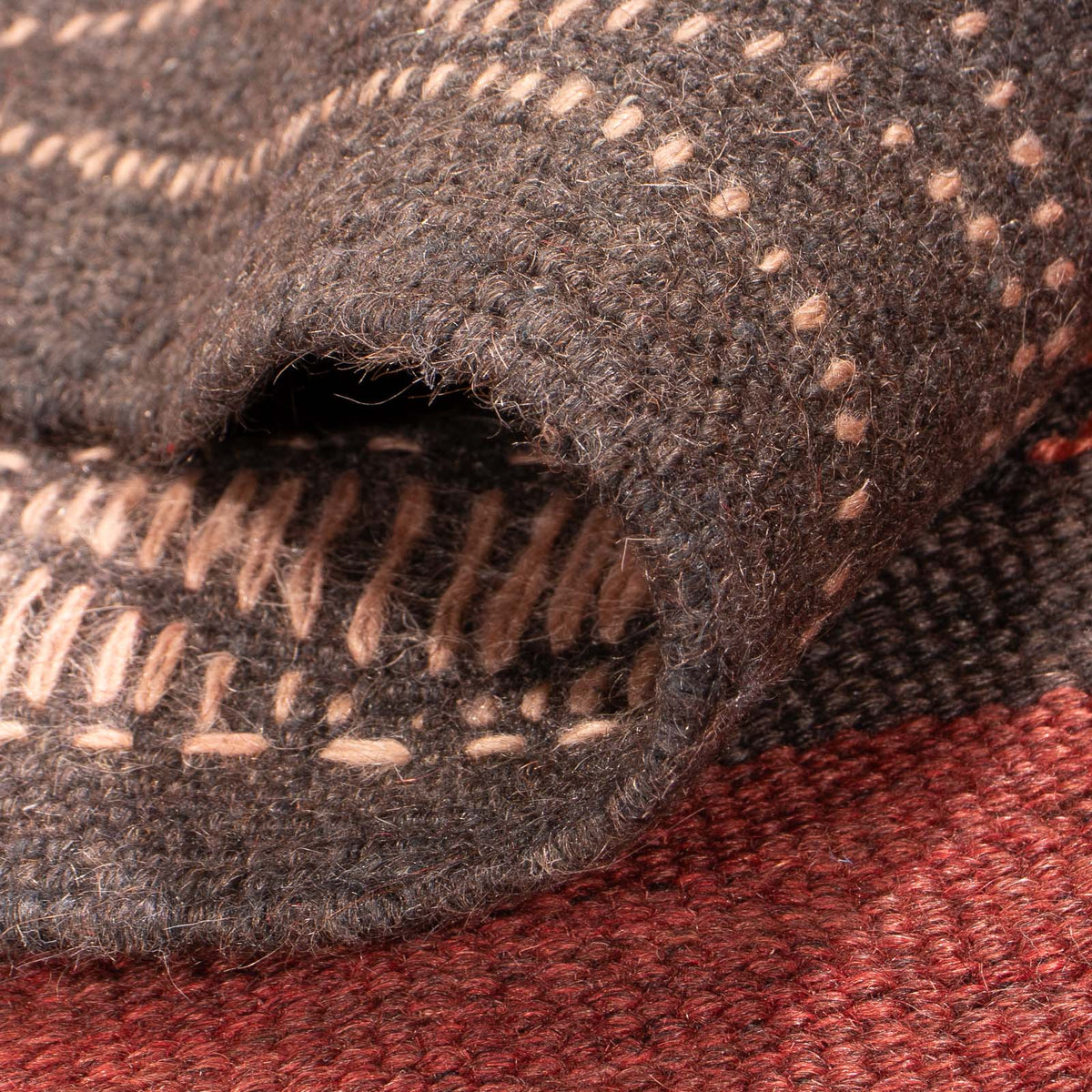 Runner Kelim-matta - gammal - 450 x 130 cm - brun