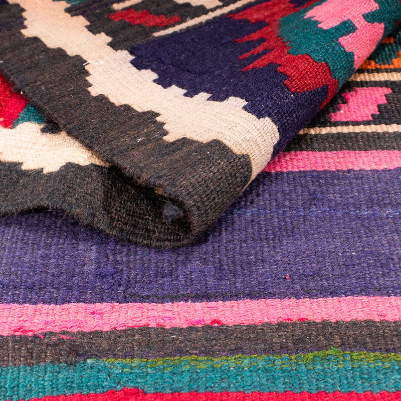 Runner Kelim-matta - gammal - 370 x 145 cm - flerfärgad