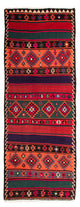 Runner Kelim-matta - gammal - 380 x 135 cm - flerfärgad