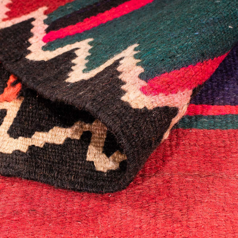 Runner Kelim-matta - gammal - 380 x 135 cm - flerfärgad