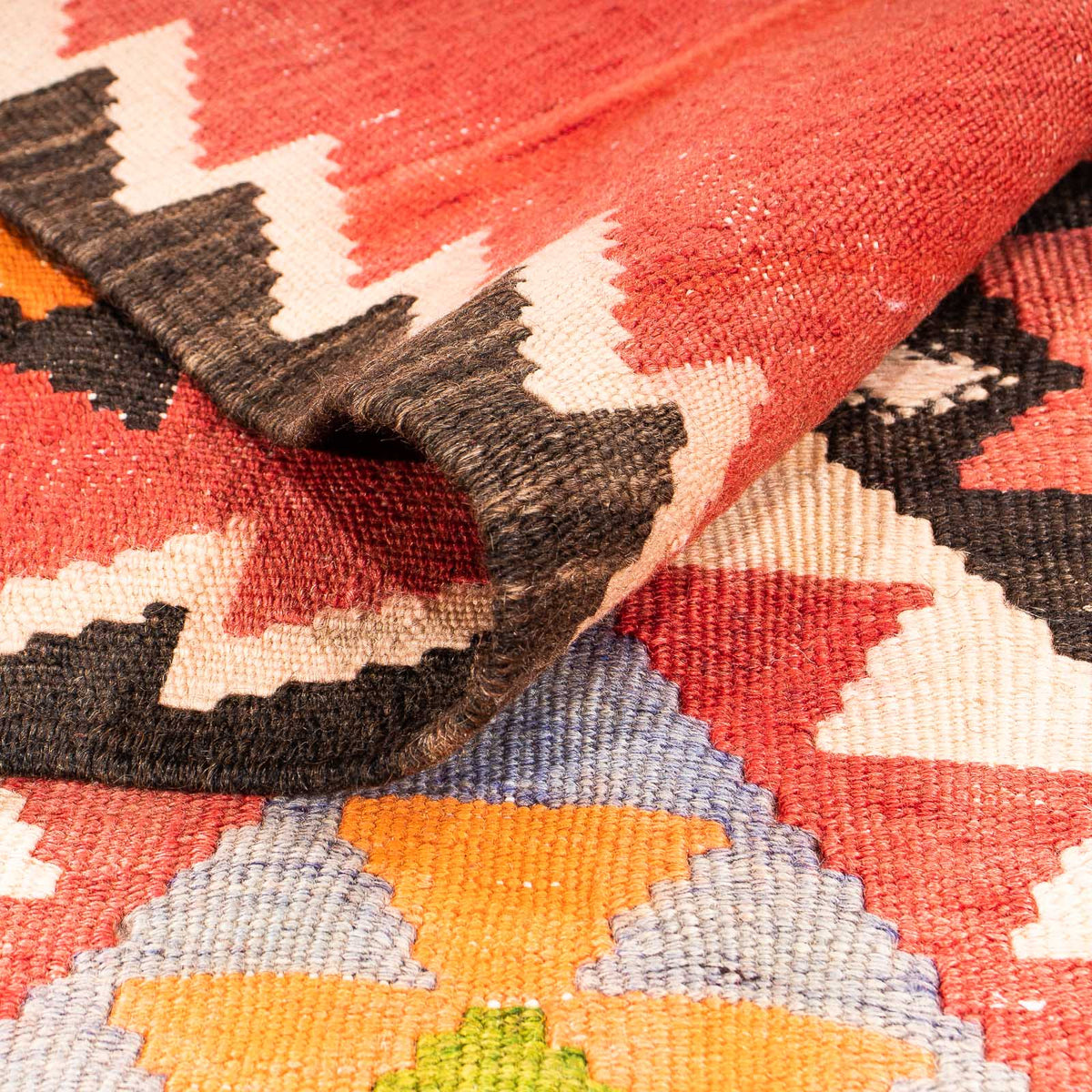 Runner Kelim-matta - gammal - 315 x 150 cm - flerfärgad