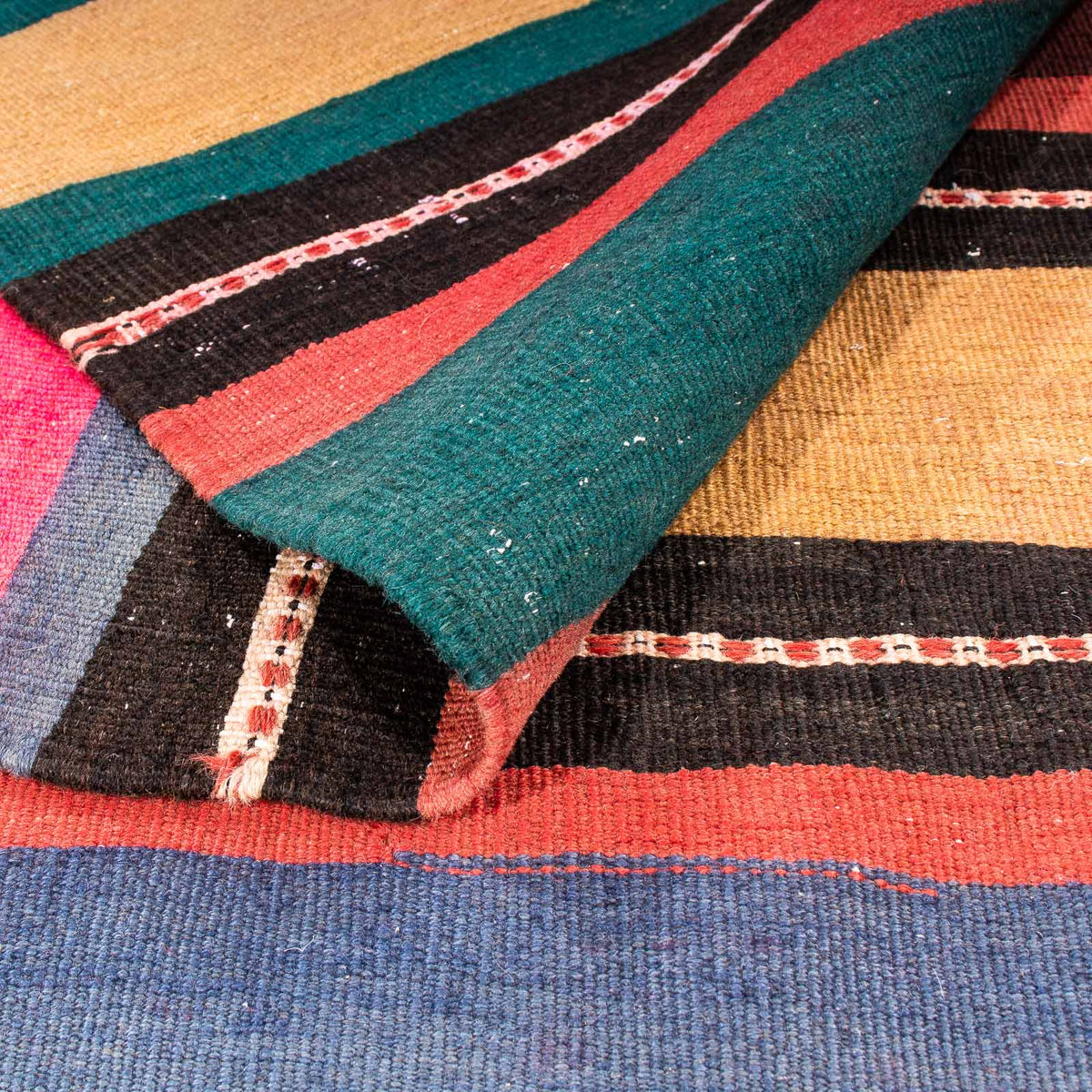 Kelim-matta - gammal - 190 x 175 cm - flerfärgad