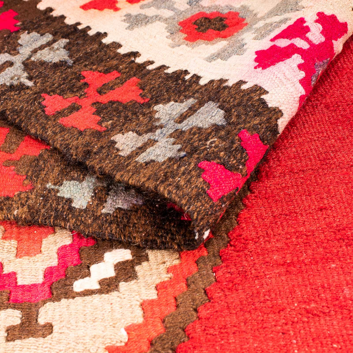 Runner Kelim-matta - gammal - 380 x 150 cm - flerfärgad