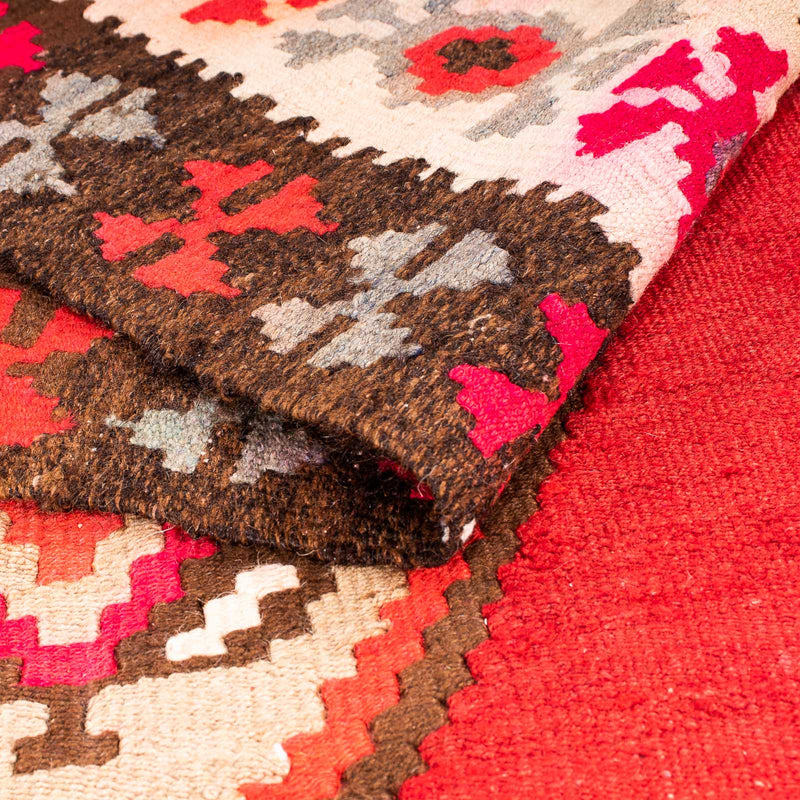 Runner Kelim-matta - gammal - 380 x 150 cm - flerfärgad