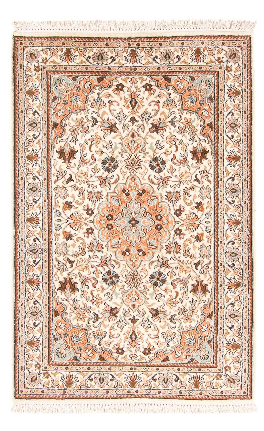 Sidenmatta - Kashmir Silk - 125 x 78 cm - grädde