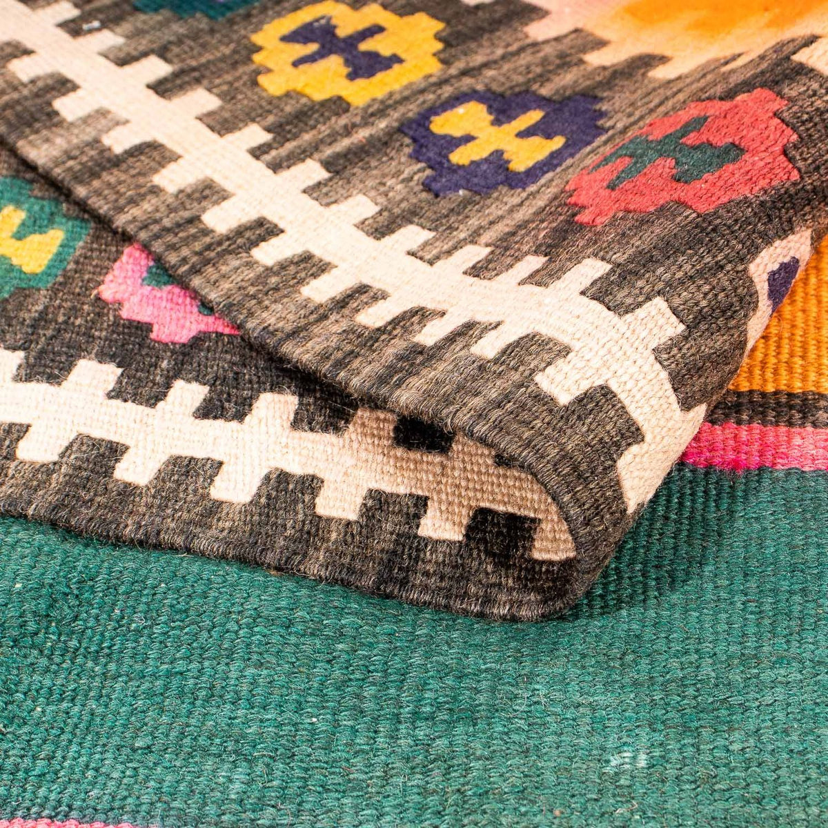 Kelim-matta - gammal - 190 x 130 cm - flerfärgad