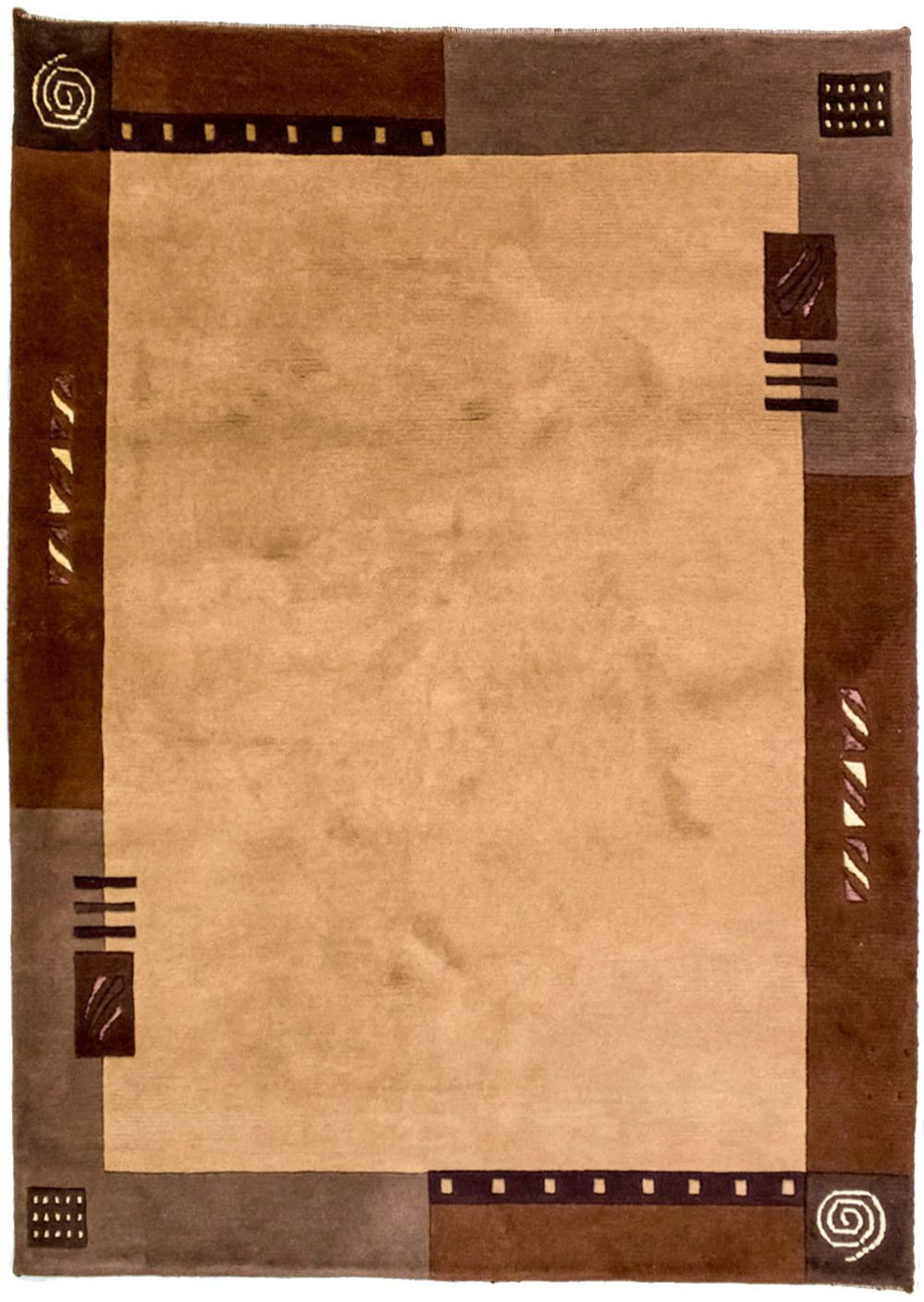 Nepal mattan - 191 x 148 cm - brun