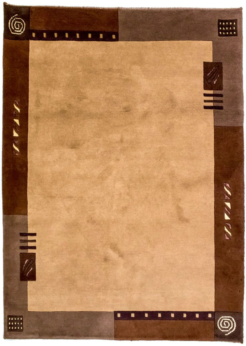 Nepal mattan - 191 x 148 cm - brun