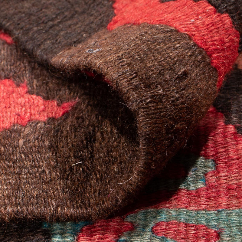 Runner Kelim-matta - gammal - 435 x 158 cm - mörkbrun