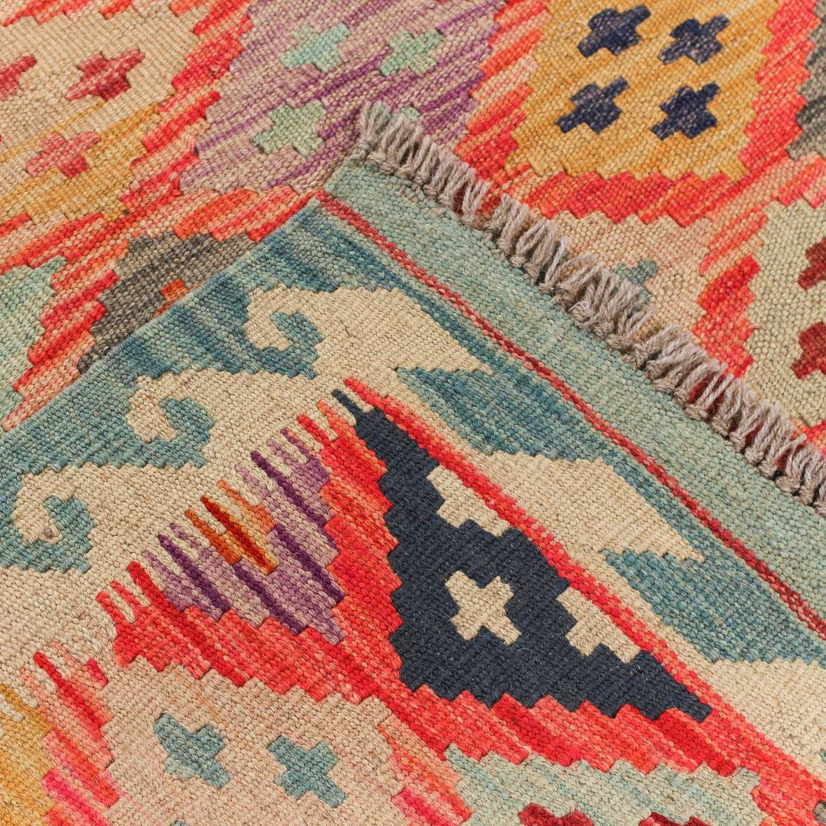 Kelim Carpet - Splash - 197 x 148 cm - flerfärgad