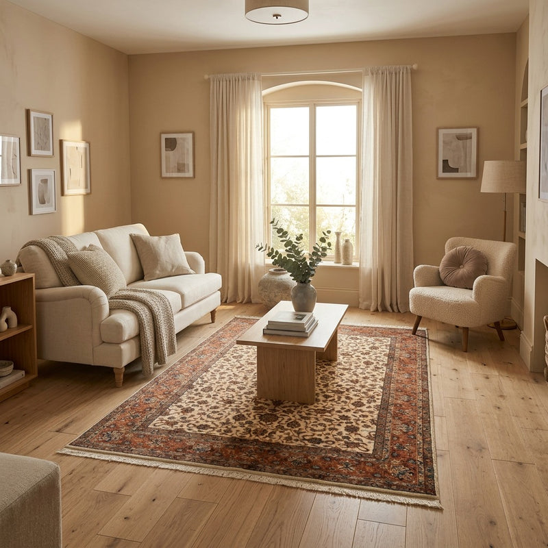 Indo Sarouk Mattan 295x193cm - Oriental Carpet