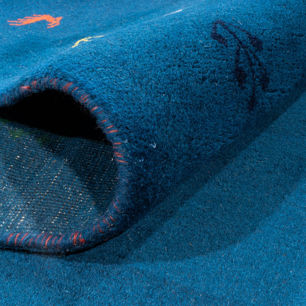 Gabbeh-matta - Indus - 395 x 313 cm - blå