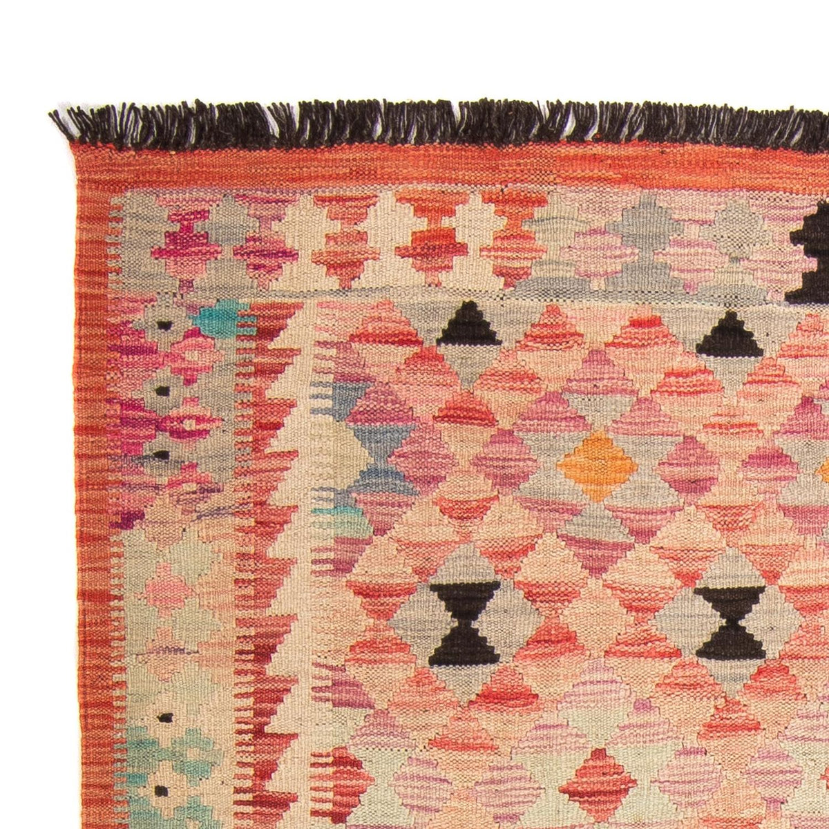 Kelim Carpet - Splash - 177 x 120 cm - ljusröd