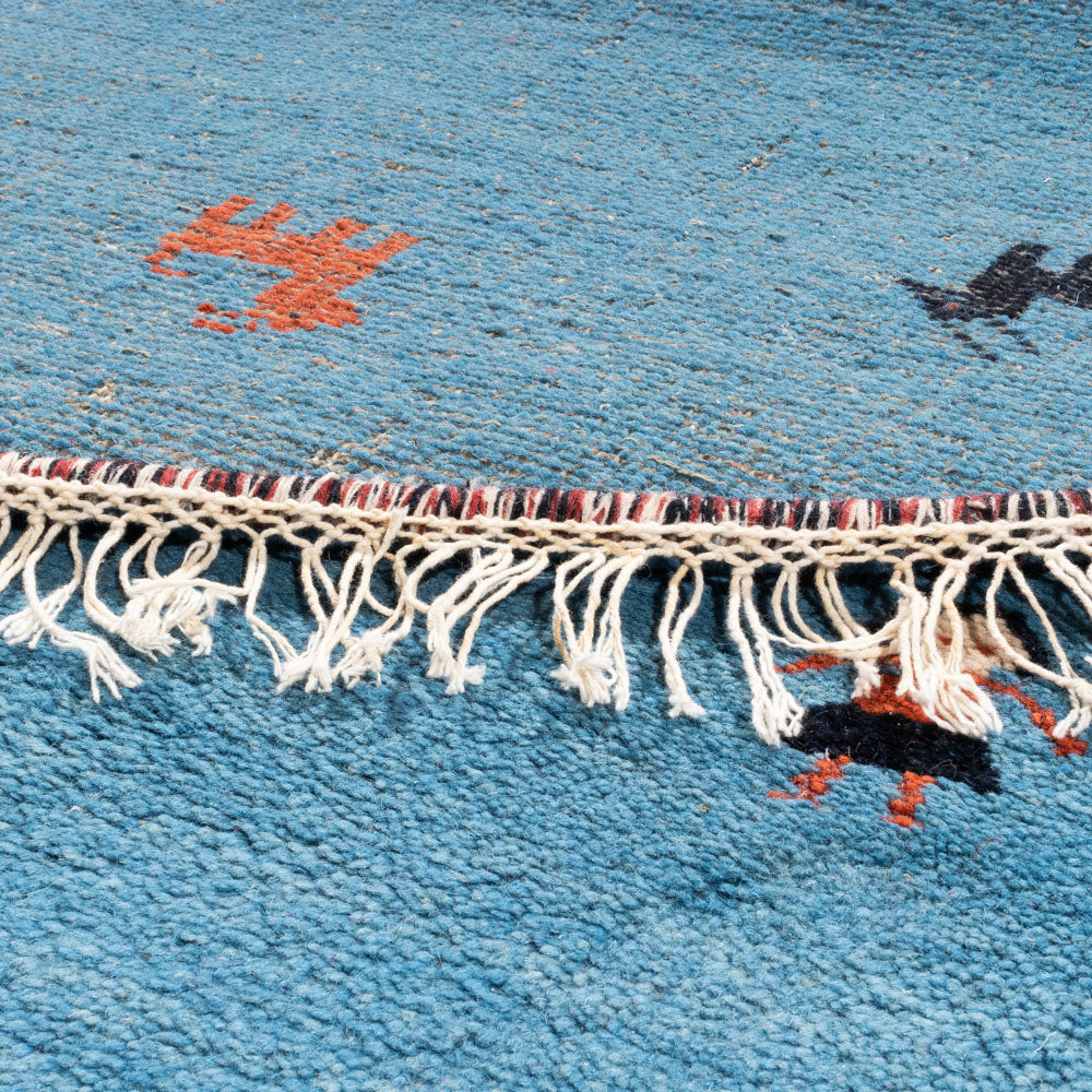 Gabbeh-matta - Indus runt  - 195 x 195 cm - blå