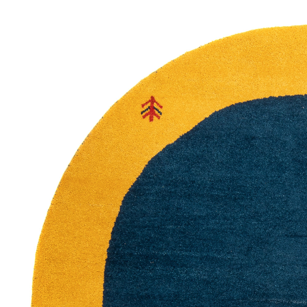 Gabbeh-matta - Indus runt  - 195 x 195 cm - blå