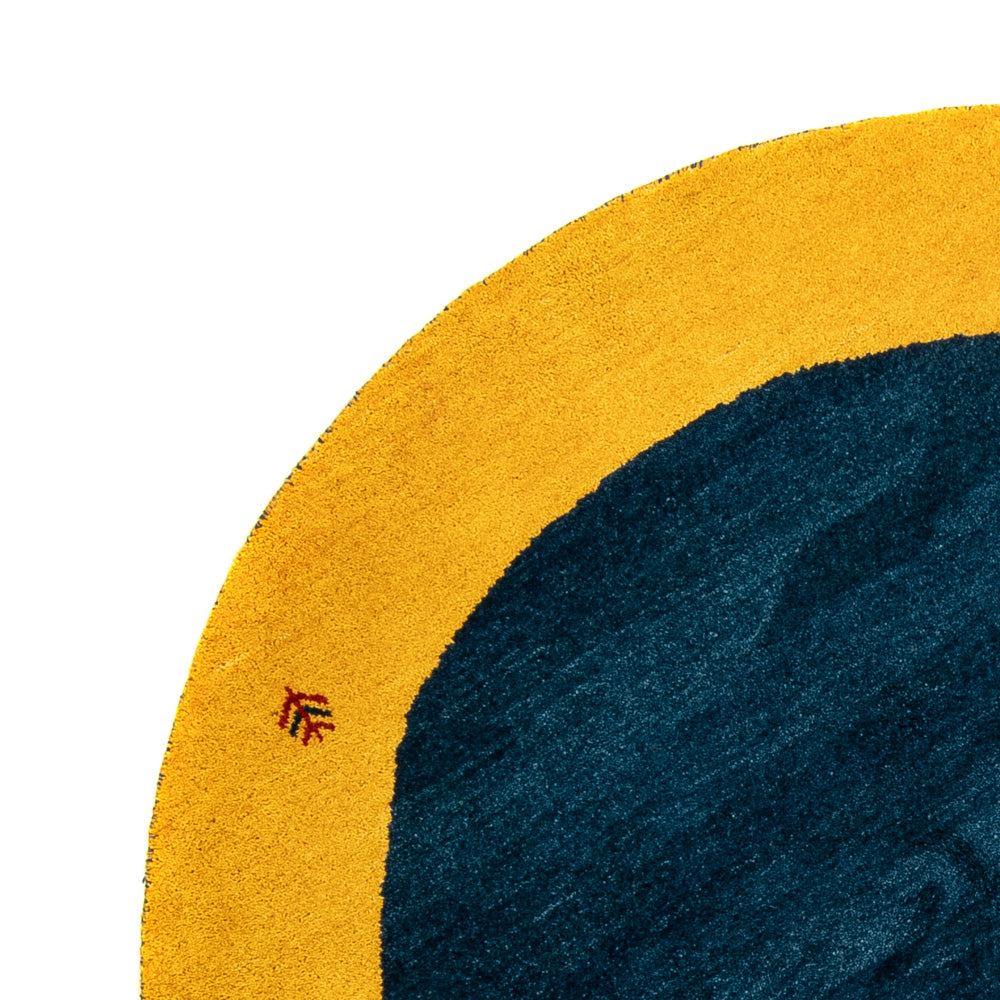 Gabbeh-matta - Indus runt  - 193 x 193 cm - blå