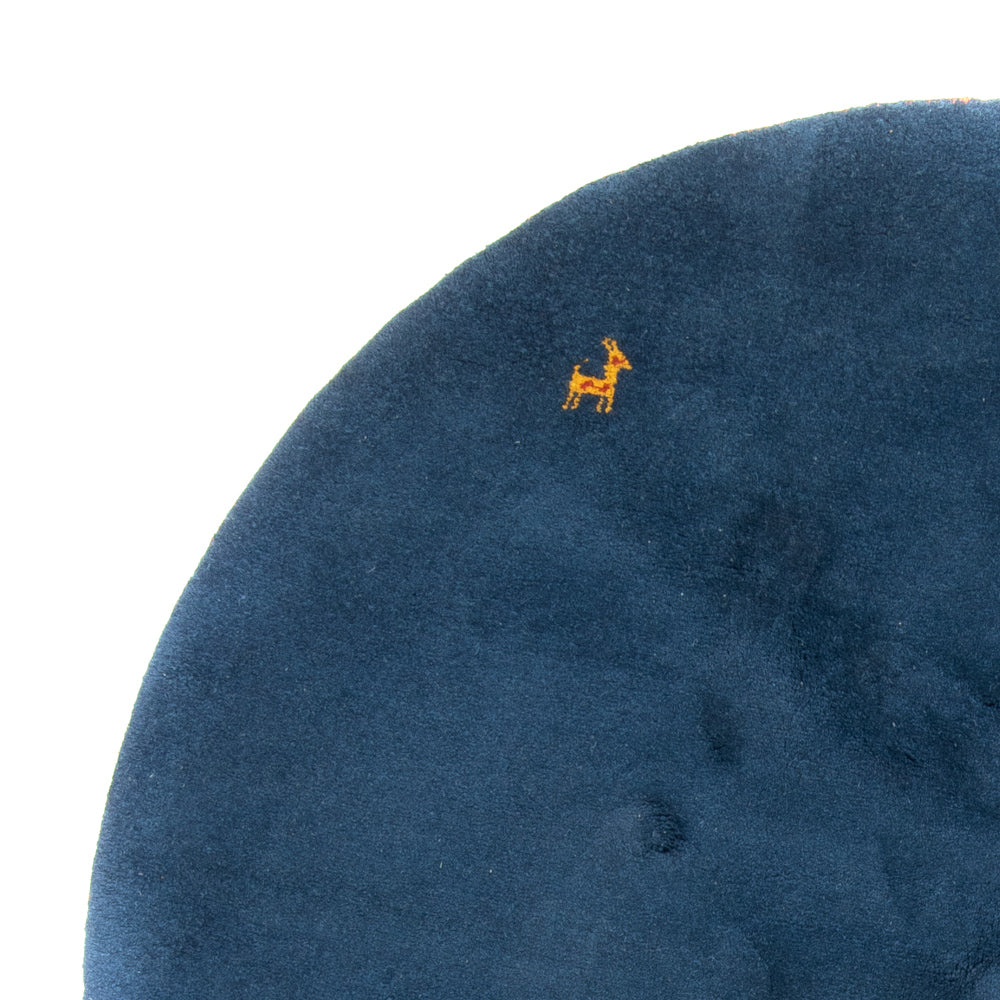 Gabbeh-matta - Indus runt  - 190 x 190 cm - blå