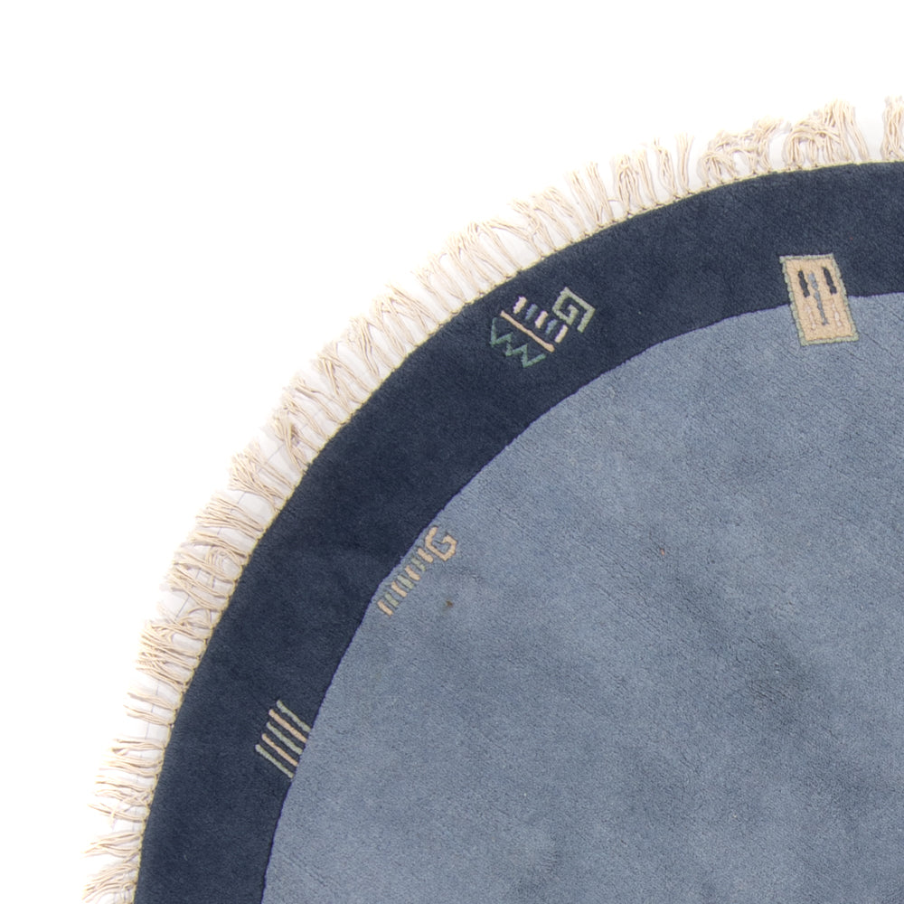 Nepal mattan runt  - 197 x 197 cm - blå