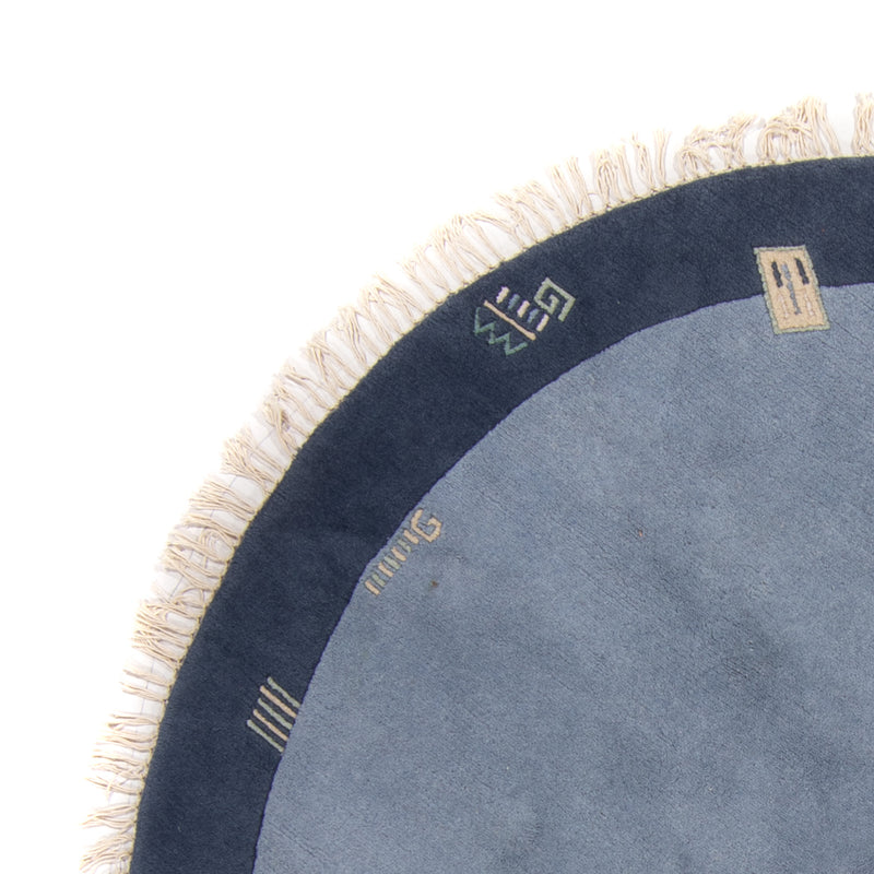 Nepal mattan runt  - 197 x 197 cm - blå