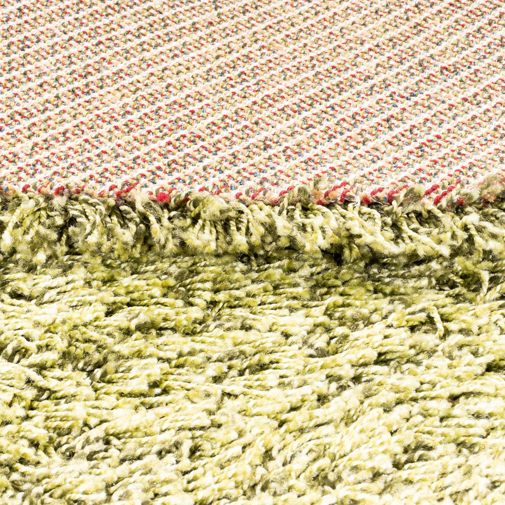 Hög luggmatta runt  - 200 x 200 cm - olivgrön