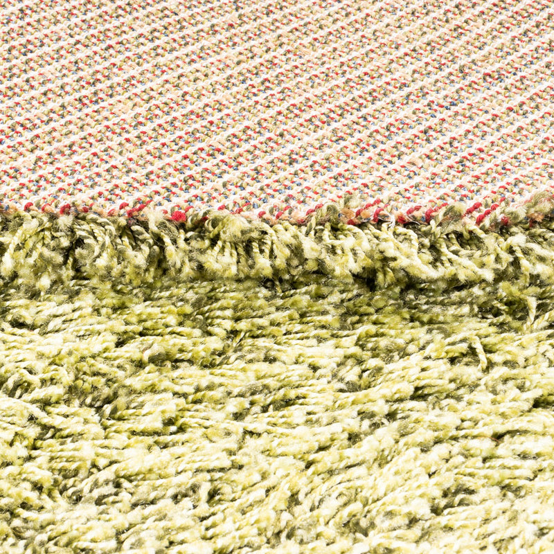 Hög luggmatta runt  - 200 x 200 cm - olivgrön