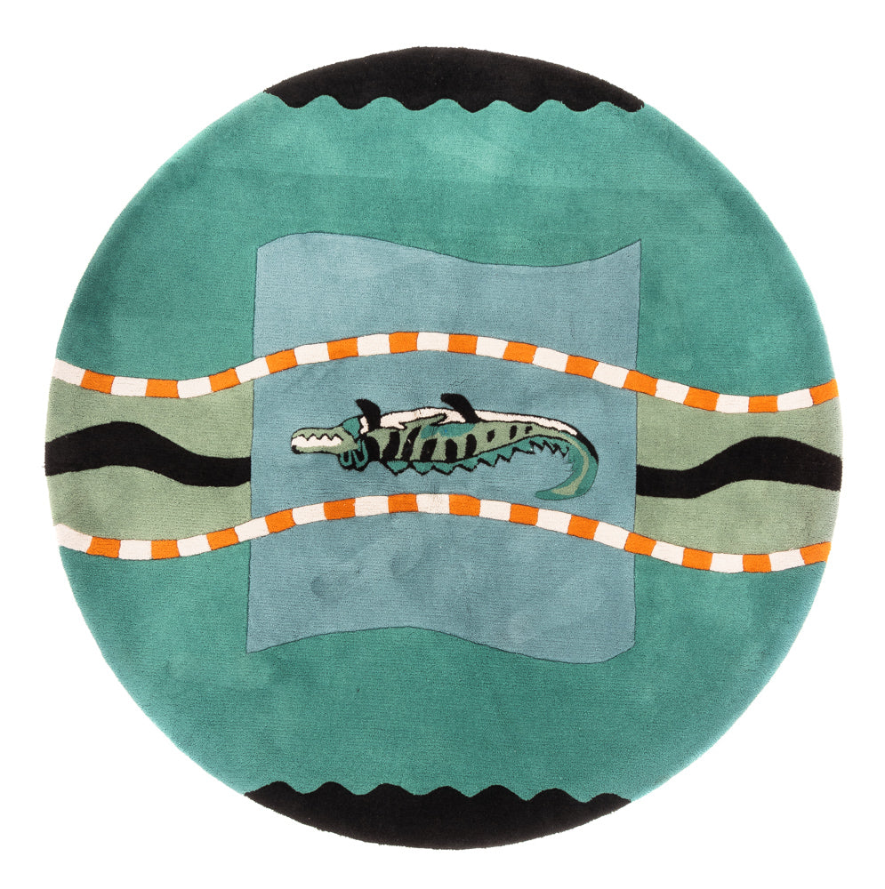 Barnens matta runt  - 200 x 200 cm - blå