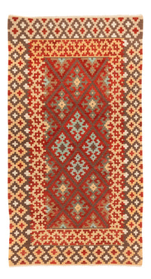 Runner Kelim Carpet - Splash - 203 x 110 cm - röd