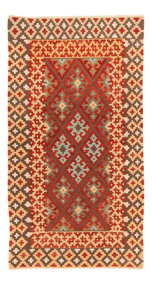 Runner Kelim Carpet - Splash - 203 x 110 cm - röd